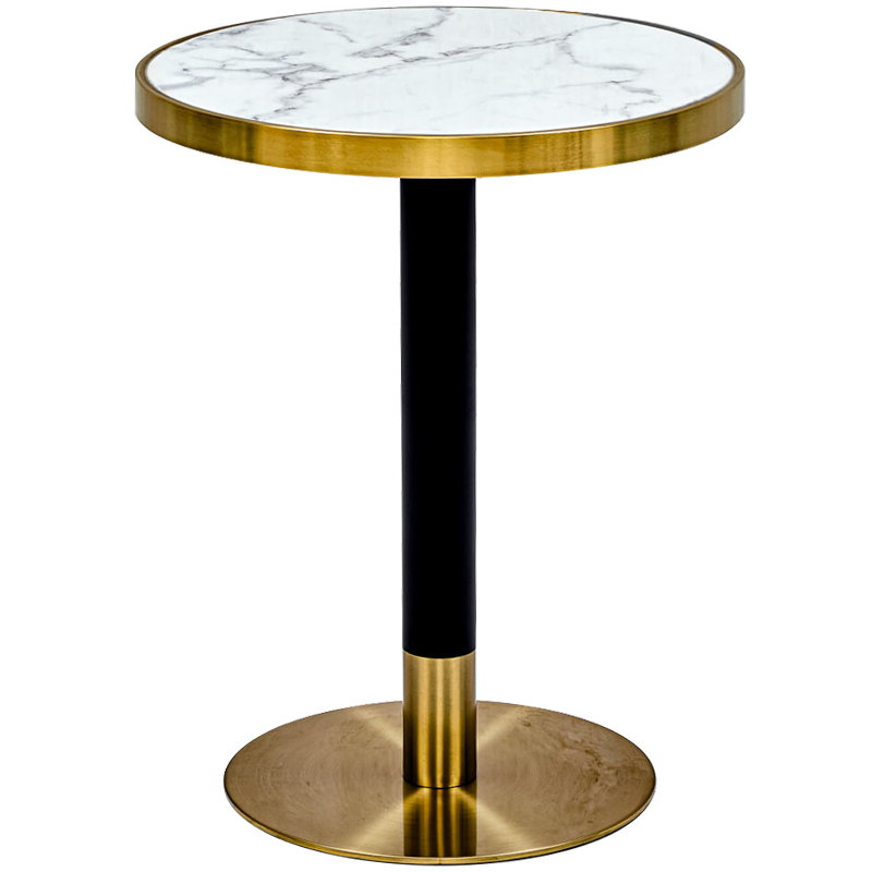 Обеденный стол Paco Dinner Table 60 Белый Глянцевое золото Черный Обеденный стол Paco Dinner Table 60 Белый Глянцевое золото Черный в Твери | Loft Concept