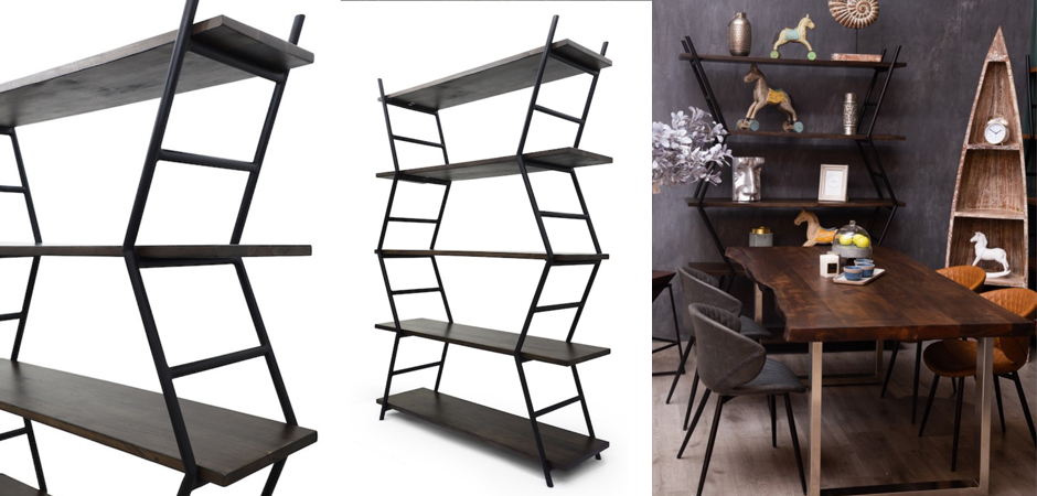 Стеллаж Industrial Zigzag Dark Wood Стеллаж Industrial Zigzag Dark Wood - Loft-Concept в Твери