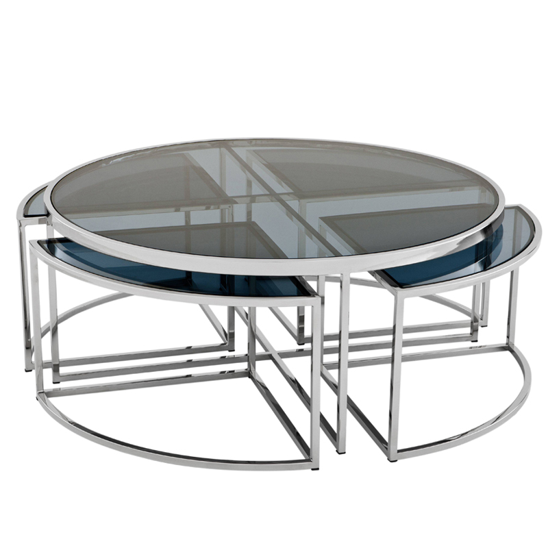 Кофейный стол Eichholtz Coffee Table Padova Stainless steel Нержавеющая сталь Стекло Смок Кофейный стол Eichholtz Coffee Table Padova Stainless steel Нержавеющая сталь Стекло Смок в Твери | Loft Concept