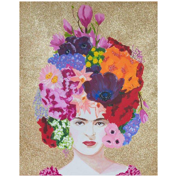 Картина “Frida with Flower Bouquet Headdress and Gold Glitter Background” Мульти Картина “Frida with Flower Bouquet Headdress and Gold Glitter Background” Мульти в Твери | Loft Concept