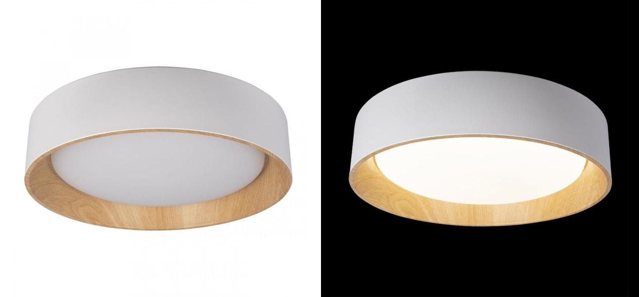 Светильник потолочный круглый Assol cup White Wood диаметр 45 - фото №1