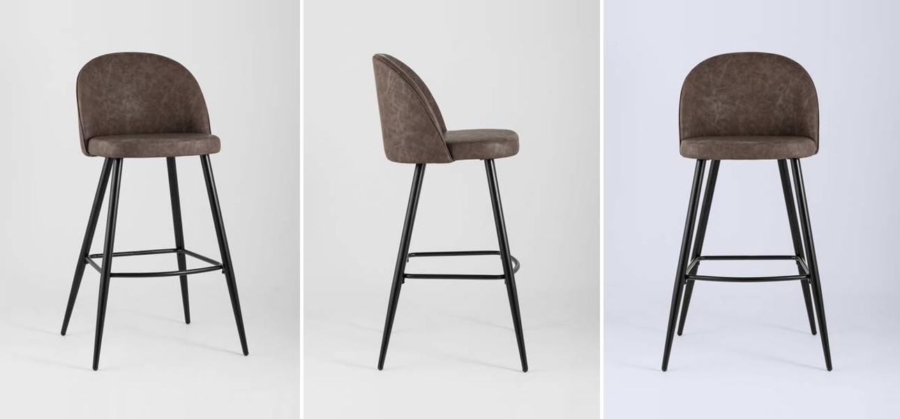 Барный Стул Винтажня Коричневы Экокожа - фото