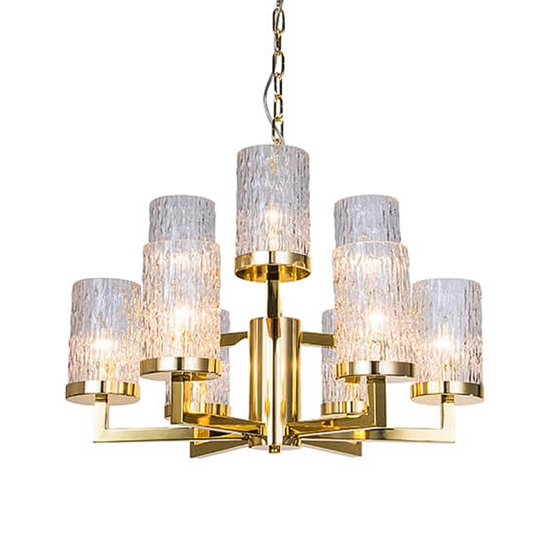 Люстра Estebe Glass Gold Chandelier 9 Прозрачный Золотой Люстра Estebe Glass Gold Chandelier 9 Прозрачный Золотой в Твери | Loft Concept