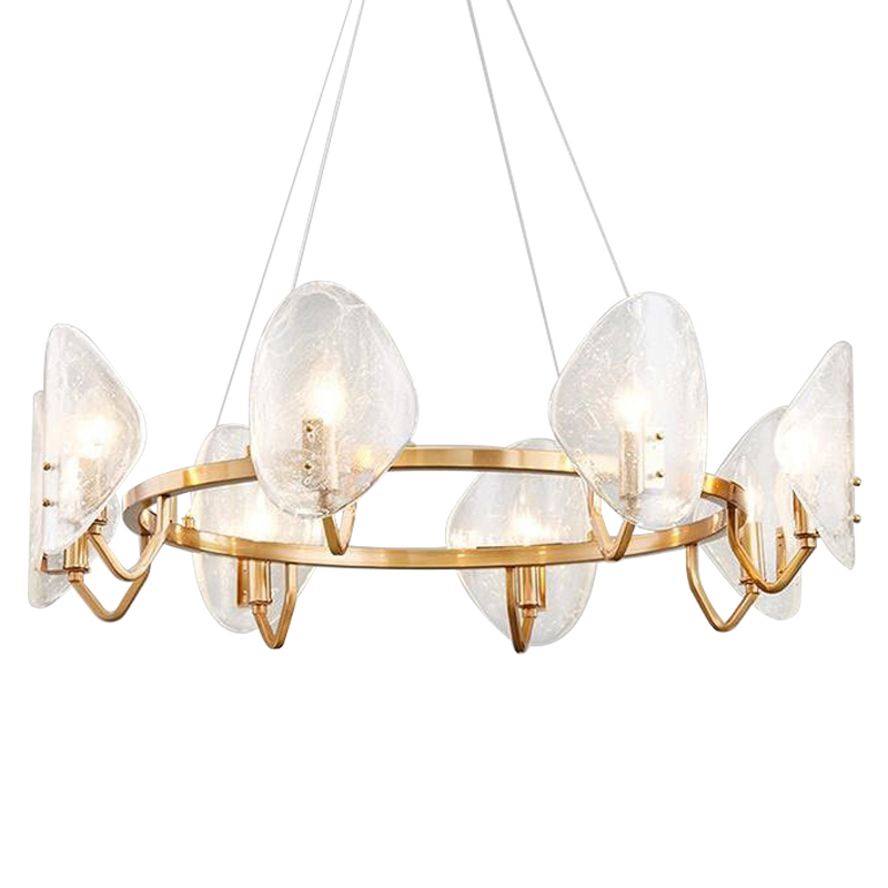 Люстра Nazaire Glass Chandelier Латунь Прозрачное Стекло Люстра Nazaire Glass Chandelier Латунь Прозрачное Стекло в Твери | Loft Concept