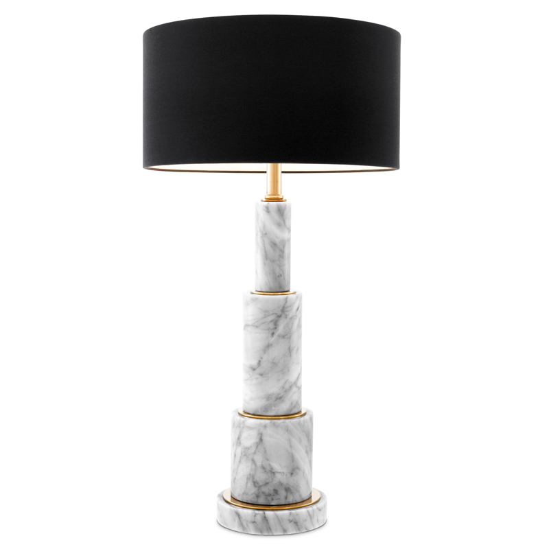 Настольная лампа Eichholtz Table Lamp Dax Белый Мрамор Bianco Черный Глянцевое золото Настольная лампа Eichholtz Table Lamp Dax Белый Мрамор Bianco Черный Глянцевое золото в Твери | Loft Concept