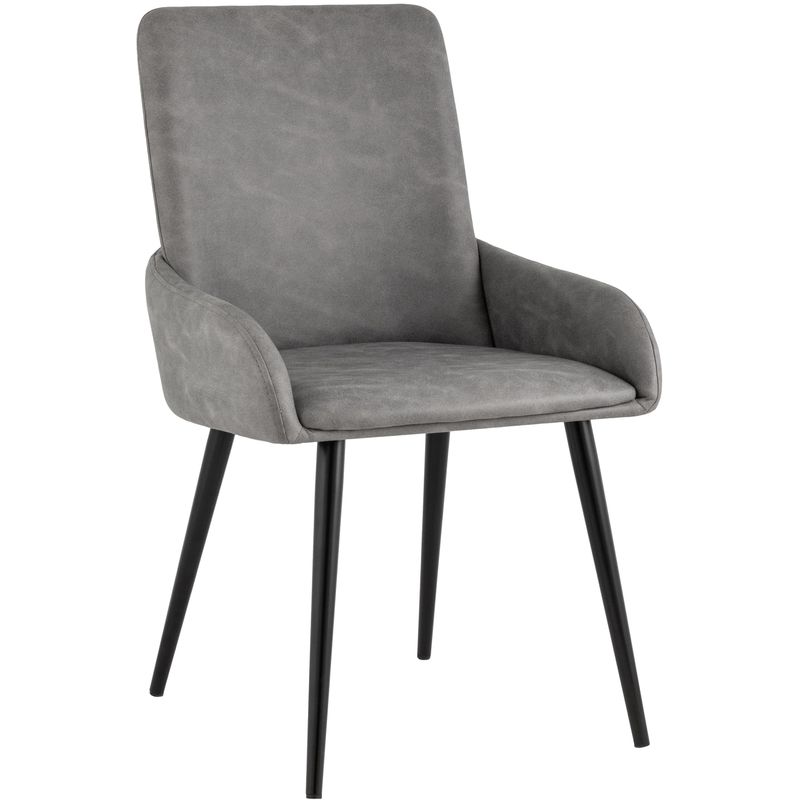 Стул Munchen Chair Серая Искусственная Замша Серый Черный Стул Munchen Chair Серая Искусственная Замша Серый Черный в Твери | Loft Concept