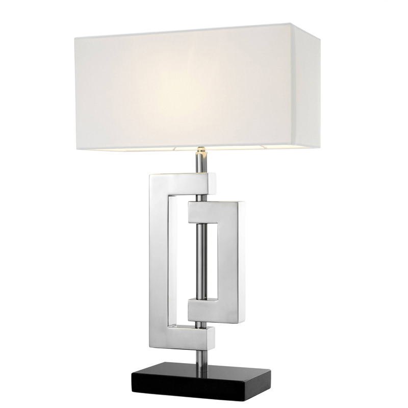 Настольная лампа Eichholtz Table Lamp Leroux stainless steel Белый Нержавеющая сталь Черный Настольная лампа Eichholtz Table Lamp Leroux stainless steel Белый Нержавеющая сталь Черный в Твери | Loft Concept