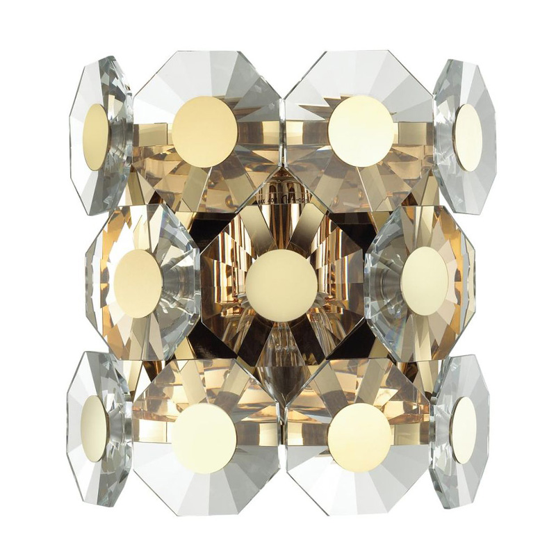 Бра Crystal Octagons Gold Золотой Прозрачное Стекло Бра Crystal Octagons Gold Золотой Прозрачное Стекло в Твери | Loft Concept