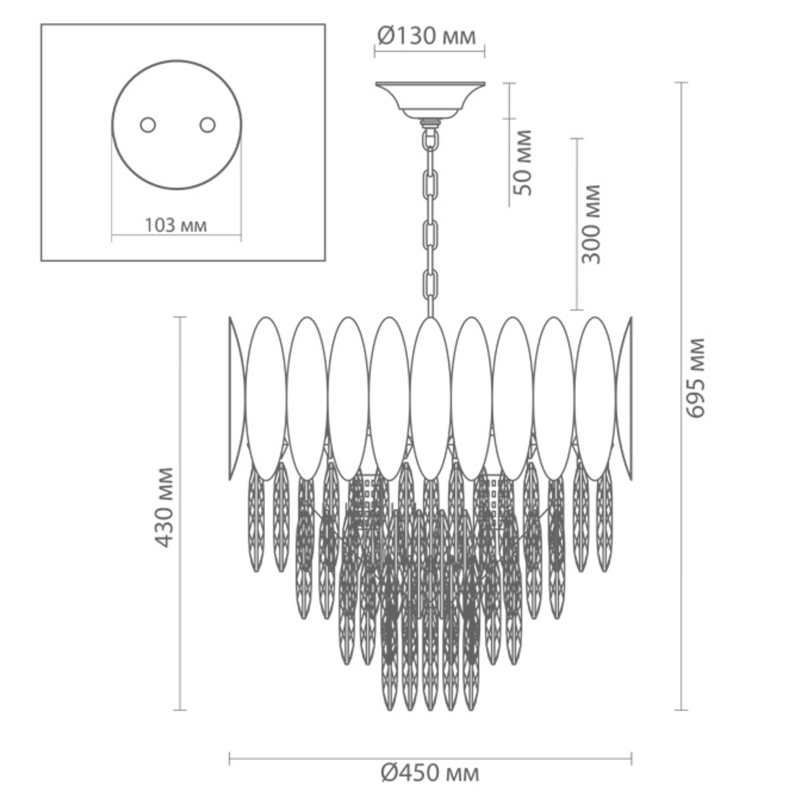 Люстра KEBO KING CHANDELIER four cascades D 45 Люстра KEBO KING CHANDELIER four cascades D 45 в Твери