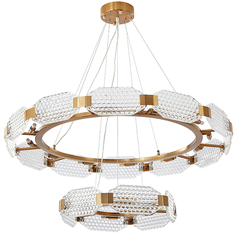 Люстра Ring shaped crystal chandelier Золотой Прозрачное Стекло Люстра Ring shaped crystal chandelier Золотой Прозрачное Стекло в Твери | Loft Concept