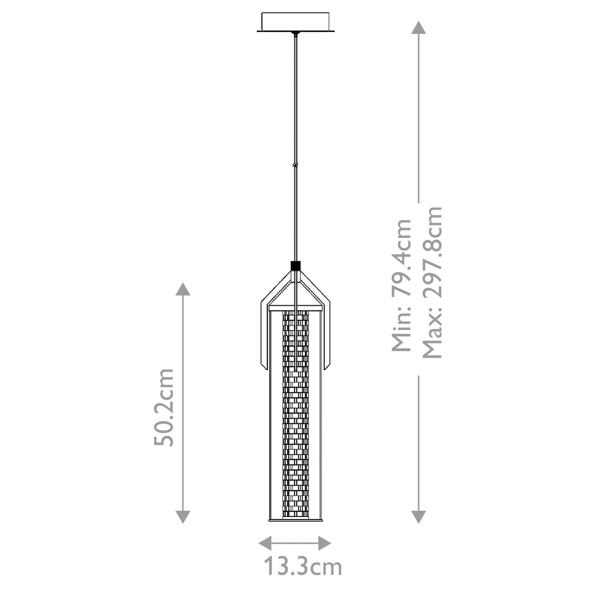 Подвесной светильник хромированного цвета с прозрачным цилиндрическим стеклянным плафоном Eurofase в Твери