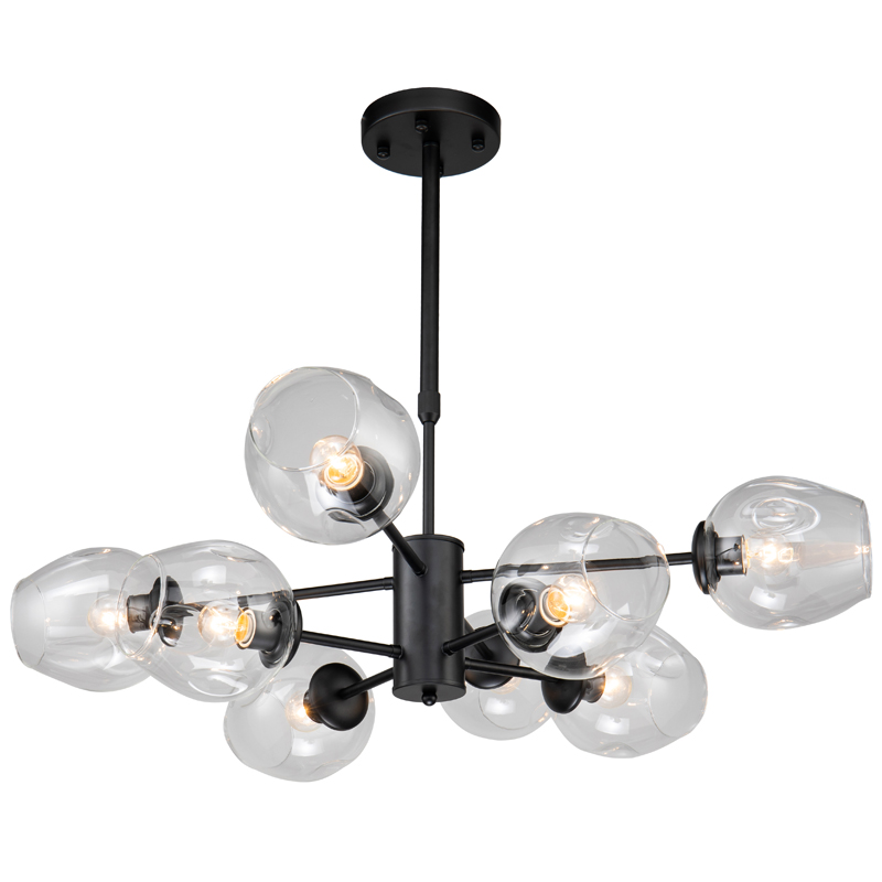 Люстра Branching Bubble Chandelier black 8 Черный Прозрачный Люстра Branching Bubble Chandelier black 8 Черный Прозрачный в Твери | Loft Concept