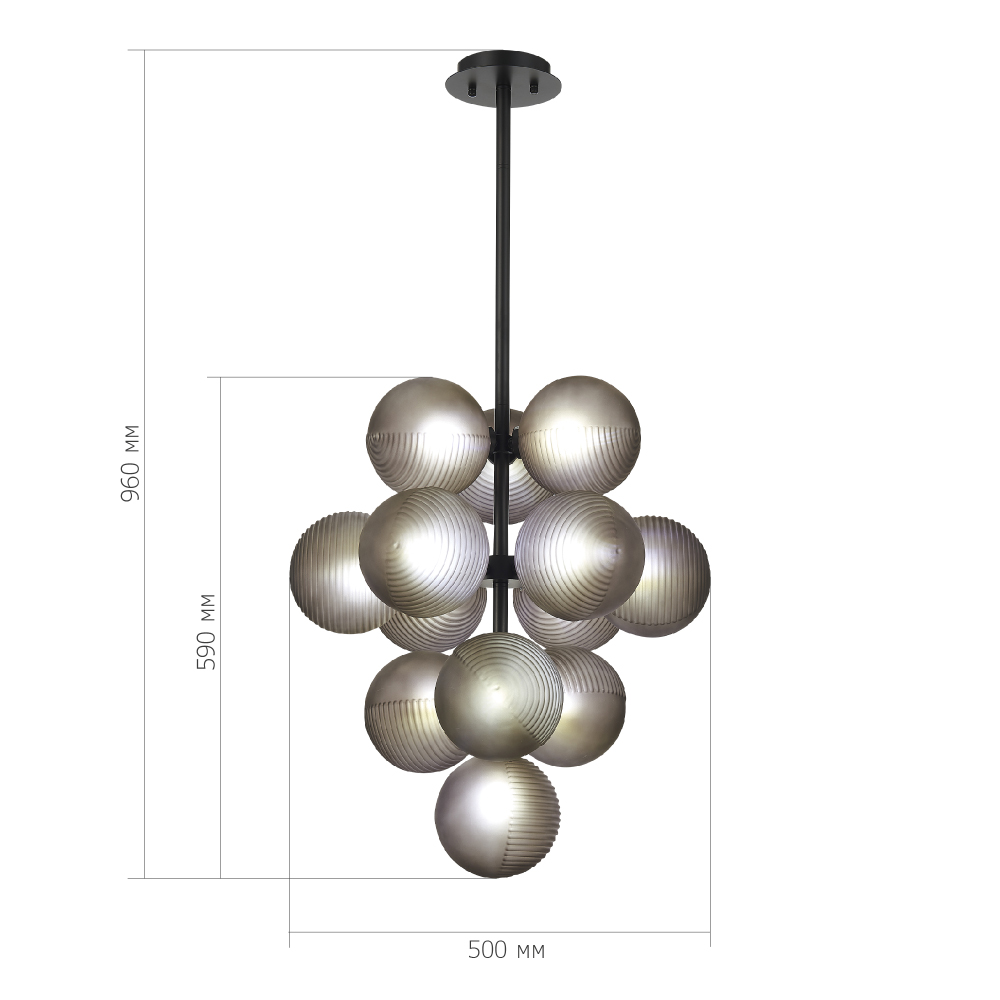 Люстра в форме виноградой грозди Inflorescence в Твери