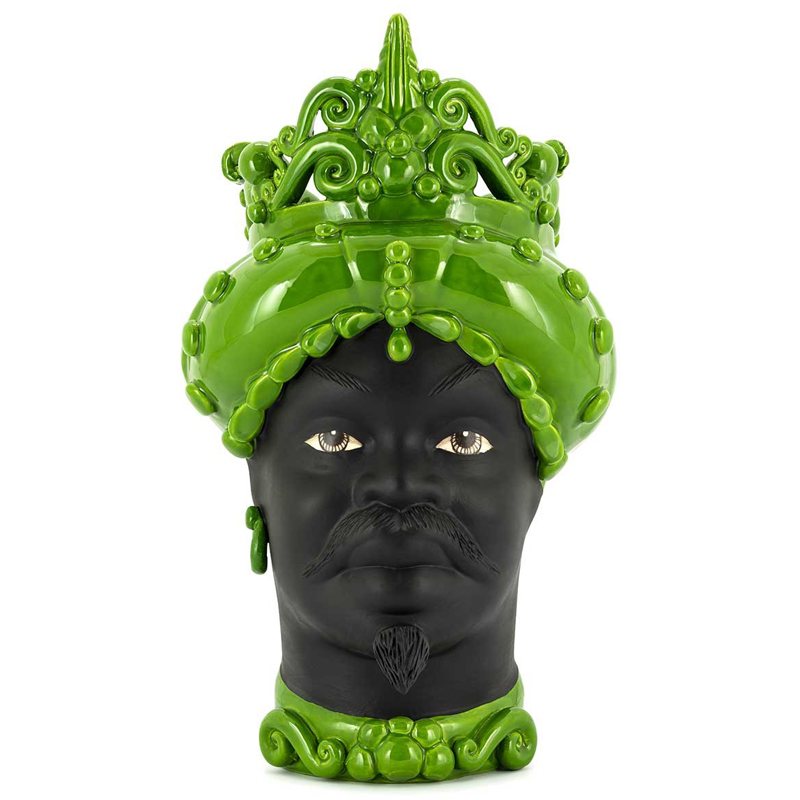 Ваза VASE MORO MAN MED. MAT Green Черный Зеленый Ваза VASE MORO MAN MED. MAT Green Черный Зеленый в Твери | Loft Concept