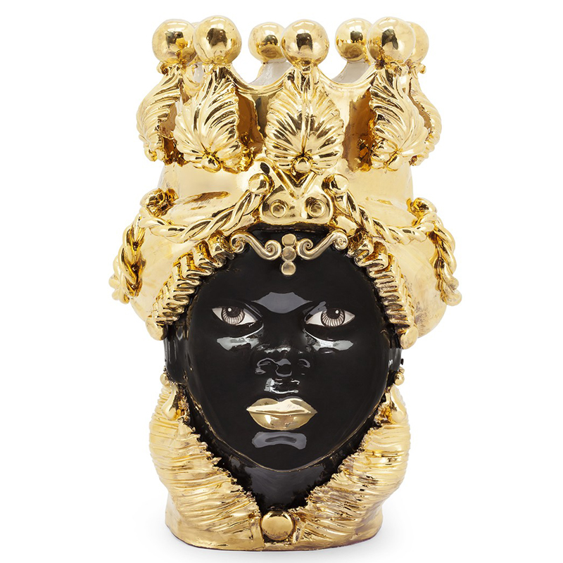 Ваза VASE MORO LADY BIG DREAMS gold Черный Глянцевое золото Ваза VASE MORO LADY BIG DREAMS gold Черный Глянцевое золото в Твери | Loft Concept