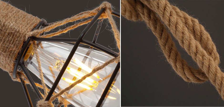 Подвесной светильник LOFT ROPE CHANDELIER CAGE Mono Подвесной светильник LOFT ROPE CHANDELIER CAGE Mono - Loft-Concept в Твери