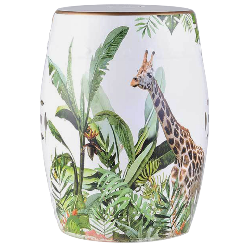 Керамический табурет Giraffe Tropical Animal Ceramic Stool White Белый Зеленый Коричневый Керамический табурет Giraffe Tropical Animal Ceramic Stool White Белый Зеленый Коричневый в Твери | Loft Concept