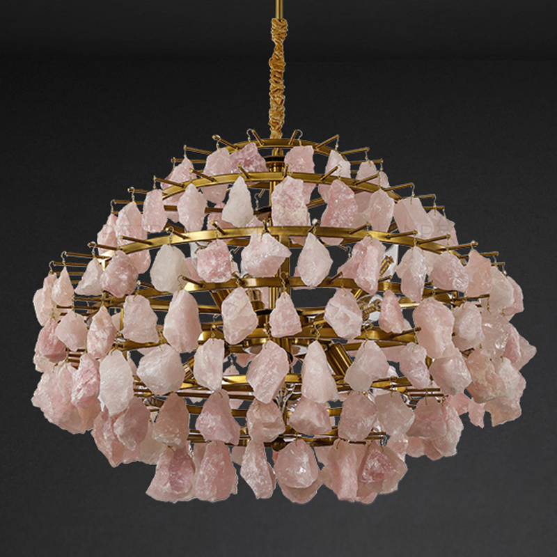 Hardis Pink stone Chandelier 65 Латунь Дымчатая Роза Hardis Pink stone Chandelier 65 Латунь Дымчатая Роза в Твери | Loft Concept