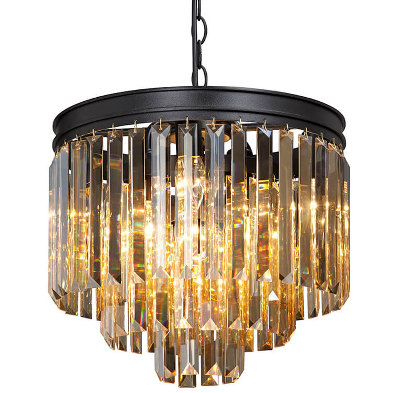 Люстра ODEON Amber GLASS 3-TIER Black Янтарное стекло D 36 Черный матовый Люстра ODEON Amber GLASS 3-TIER Black Янтарное стекло D 36 Черный матовый в Твери | Loft Concept