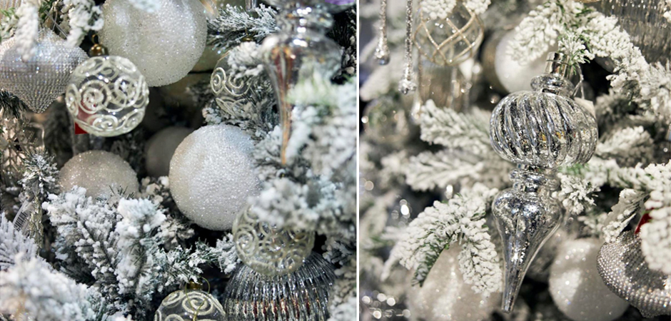 Дизайнерская Елка Заснеженная с Белыми елочными игрушками Christmas Tree White Hoarfrost - фото №2