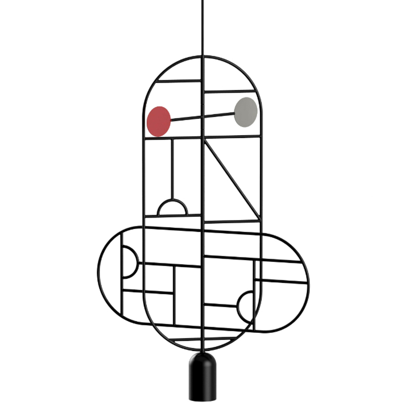 Подвесной Светильник Lines & Dots Home Adventures LD10 Черный матовый Красный в Твери | Loft Concept 