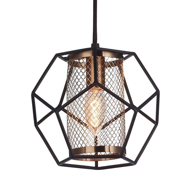 Подвесной светильник Octagrid Pendant Золотой Черный Подвесной светильник Octagrid Pendant Золотой Черный в Твери | Loft Concept