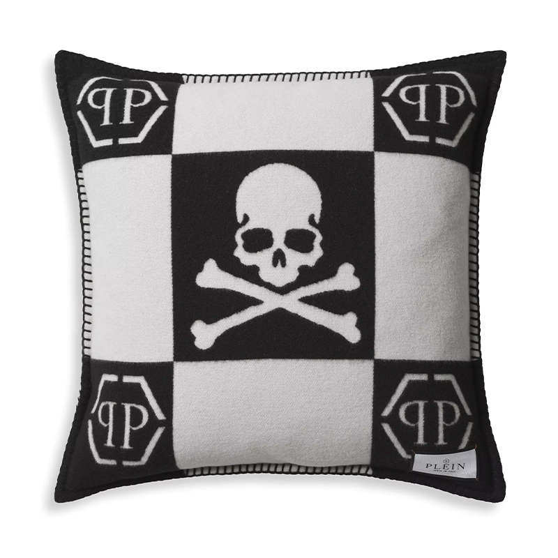 Подушка Philipp Plein Cushion Cashmere Skull 45 x 45 Black Черно-белый Подушка Philipp Plein Cushion Cashmere Skull 45 x 45 Black Черно-белый в Твери | Loft Concept