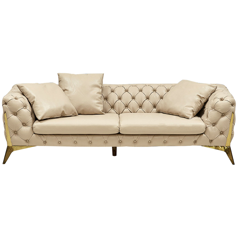 Диван Bramwell Sofa Кремовый Золотой в Твери | Loft Concept 