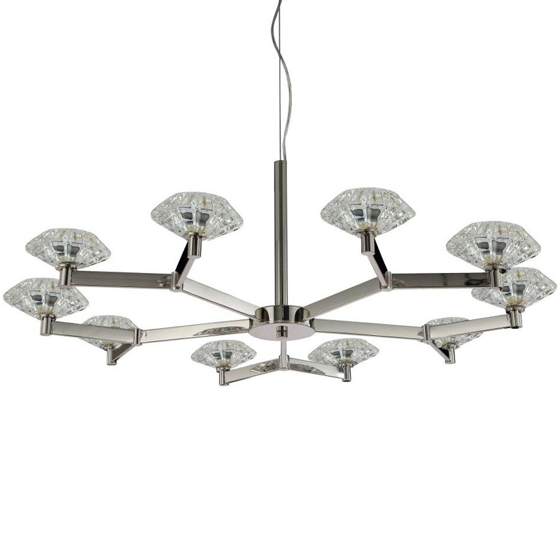 Люстра Yerker Chandelier Nickel 10 Никель Прозрачный Люстра Yerker Chandelier Nickel 10 Никель Прозрачный в Твери | Loft Concept