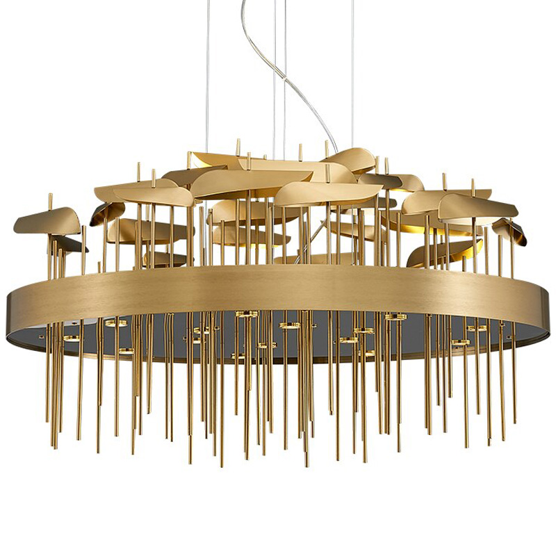 Светодиодная дизайнерская инсталляция ANODINE Perlina Disk Chandelier Золотой Светодиодная дизайнерская инсталляция ANODINE Perlina Disk Chandelier Золотой в Твери | Loft Concept