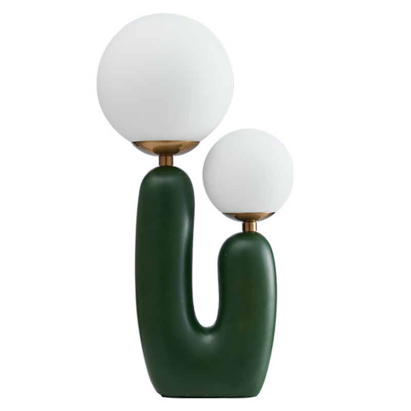 Настольная лампа Oo Lamp Green Белое матовое стекло Зеленый Настольная лампа Oo Lamp Green Белое матовое стекло Зеленый в Твери | Loft Concept