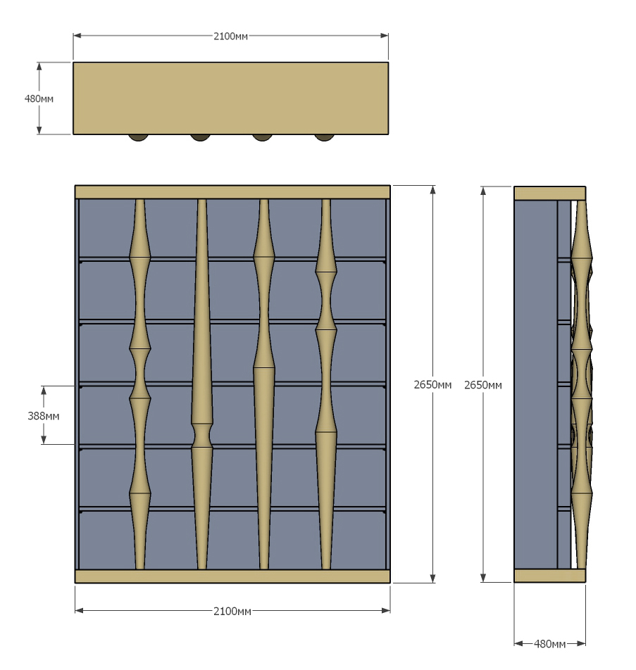 Стеллаж Oak Columns & Blue Стеллаж Oak Columns & Blue в Твери