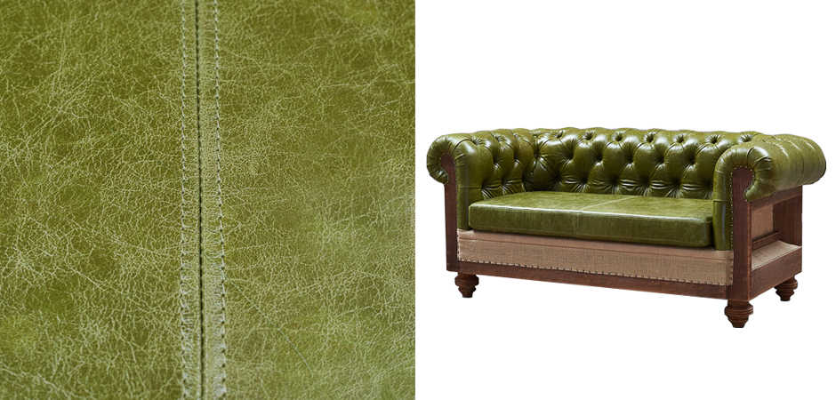 Диван Deconstructed Chesterfield Sofa double green leather Диван Deconstructed Chesterfield Sofa double green leather - Loft-Concept в Твери