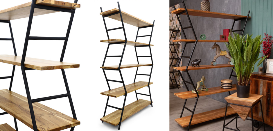 Стеллаж Industrial Zigzag Light Wood Стеллаж Industrial Zigzag Light Wood - Loft-Concept в Твери