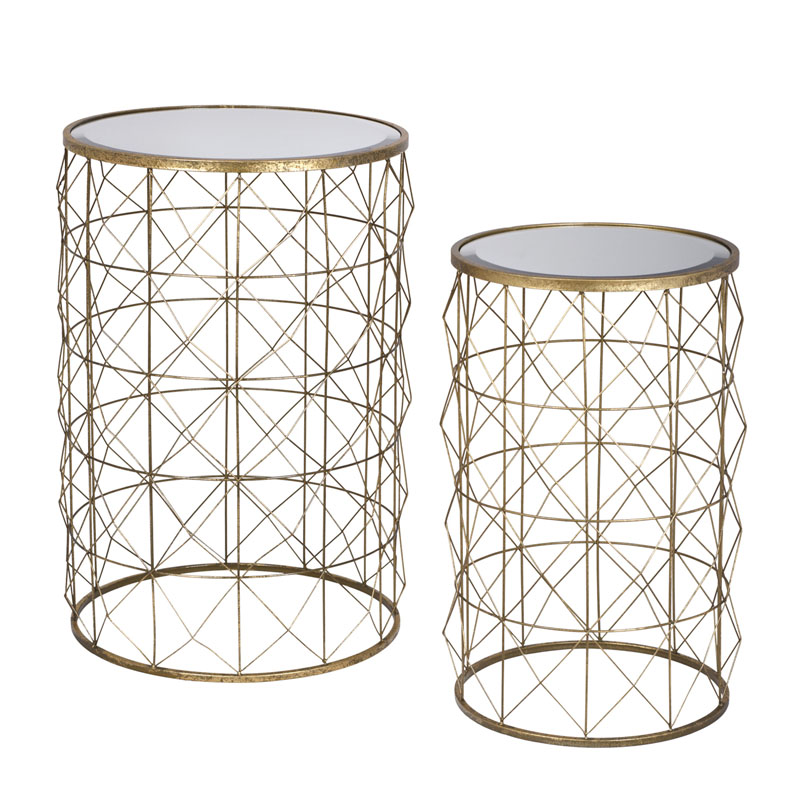 Комплект приставных столов Mirror Surface Table round Бронза в Твери | Loft Concept 