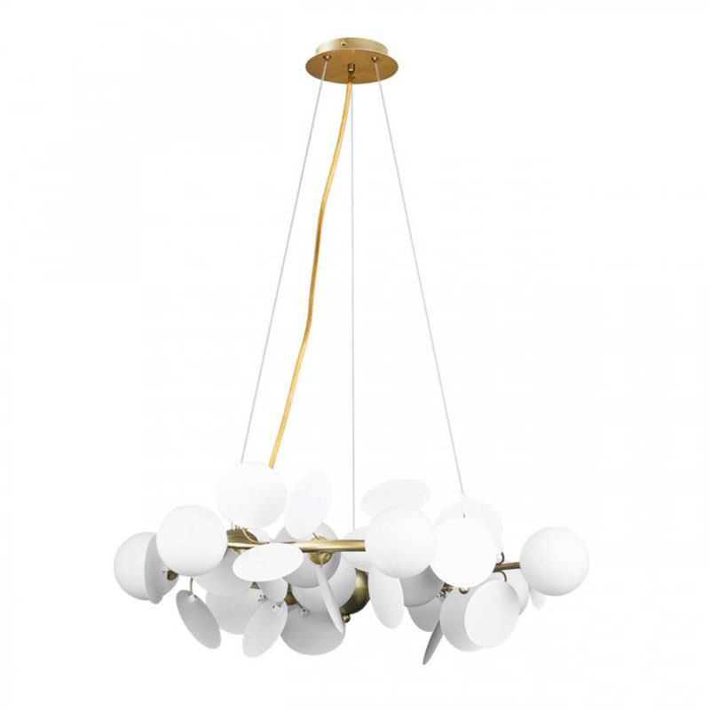 Люстра MATISSE Chandelier White диаметр 70 Белый Золотой Люстра MATISSE Chandelier White диаметр 70 Белый Золотой в Твери | Loft Concept