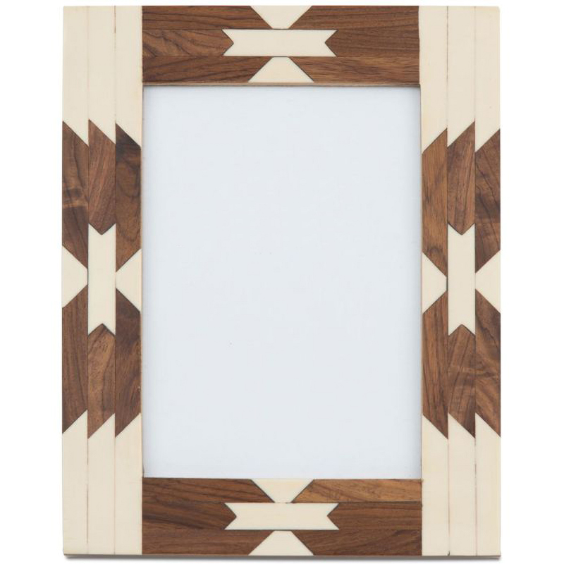 Фоторамка кость Beige Indian Wood Bone Inlay photo frame Бежевый Коричневый Фоторамка кость Beige Indian Wood Bone Inlay photo frame Бежевый Коричневый в Твери | Loft Concept