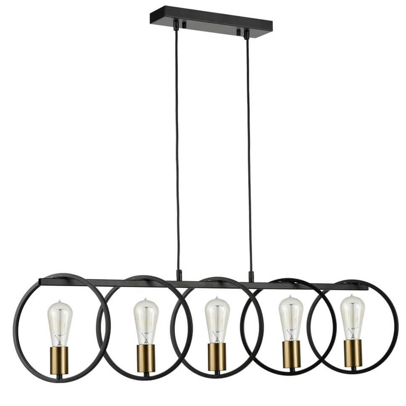 Люстра Loft Rings Ligh 5 Черный Золотой Люстра Loft Rings Ligh 5 Черный Золотой в Твери | Loft Concept