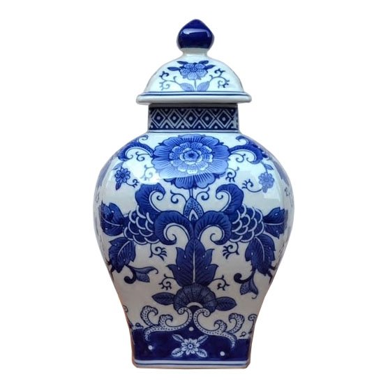Ваза с крышкой Dark Blue Pattern Светло-голубой Ваза с крышкой Dark Blue Pattern Светло-голубой в Твери | Loft Concept