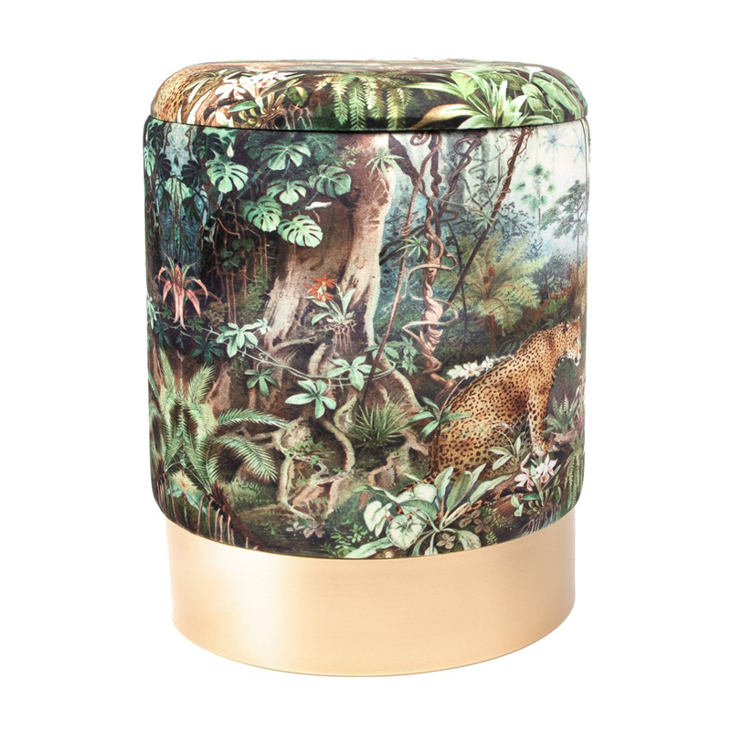 Пуф PUF Jungle Print lynx Мульти Золотой в Твери | Loft Concept 