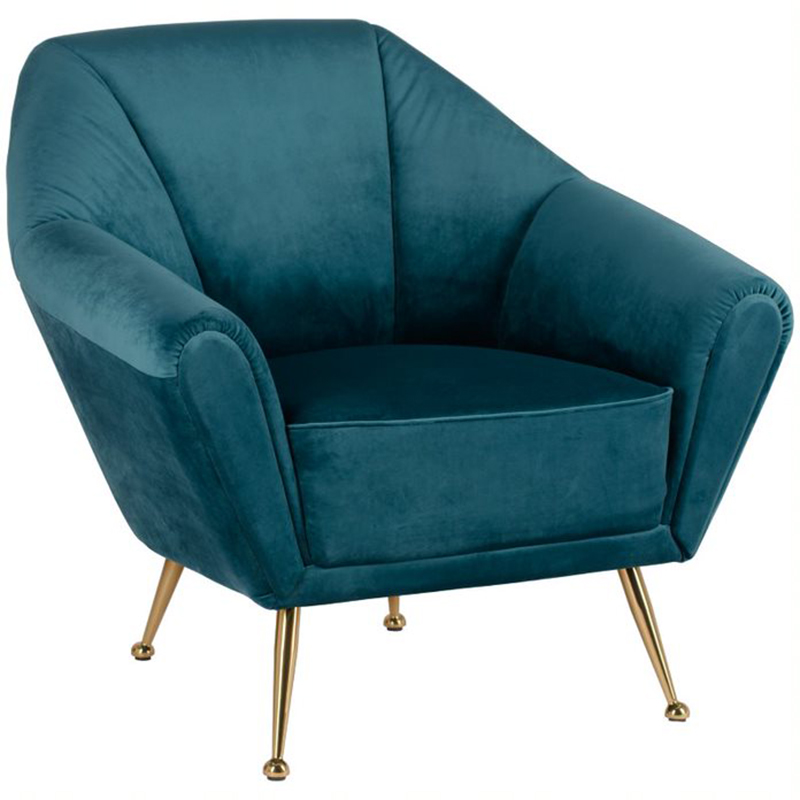 Кресло Brunner Chair blue Золотой Темно-синий Кресло Brunner Chair blue Золотой Темно-синий в Твери | Loft Concept