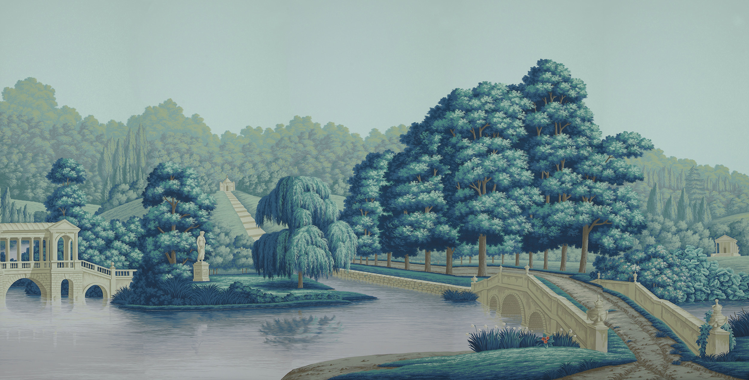Обои ручная роспись English Landscape Special Colourway on scenic paper Обои ручная роспись English Landscape Special Colourway on scenic paper - постер Loft-Concept в Твери