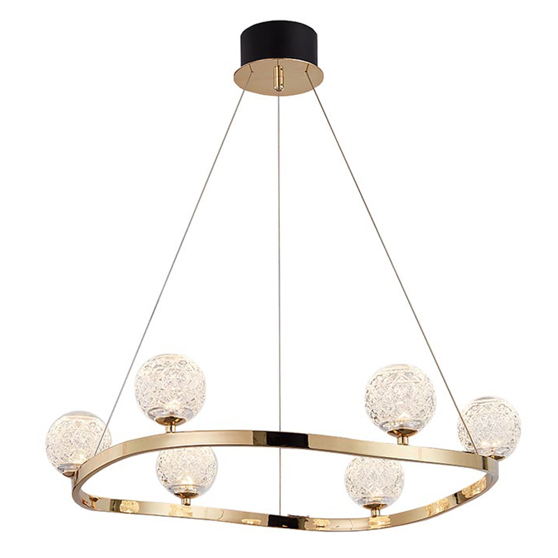 Люстра Aella Glass Balls Round Chandelier Золотой Прозрачный в Твери | Loft Concept 