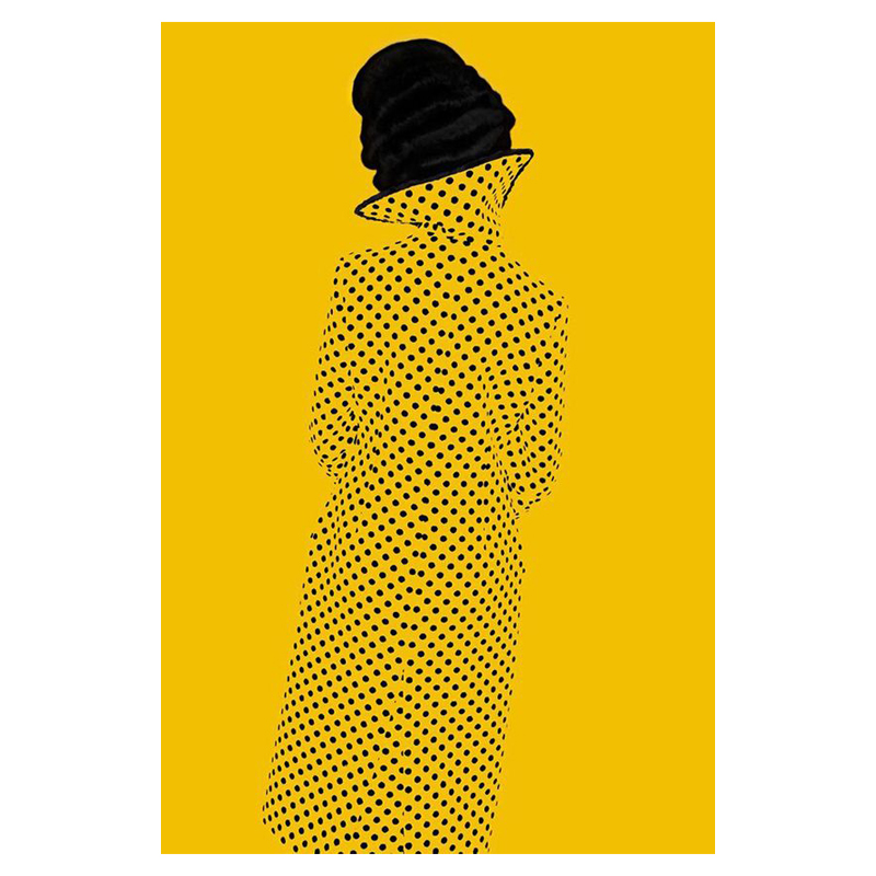 Картина Girl on mustard background Горчичный Черный Картина Girl on mustard background Горчичный Черный в Твери | Loft Concept