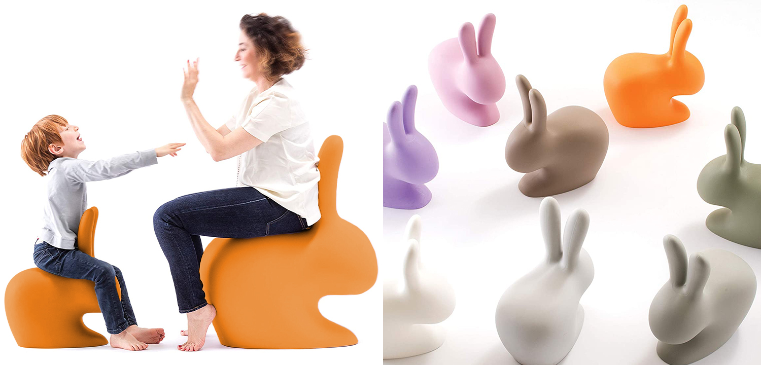Стул в виде кролика Rabbit Chair Orange дизайн Стефано Джованнони - фото