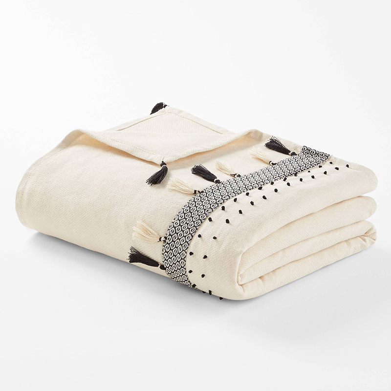 Плед Delicatu Plaid Бежевый Черный Плед Delicatu Plaid Бежевый Черный в Твери | Loft Concept