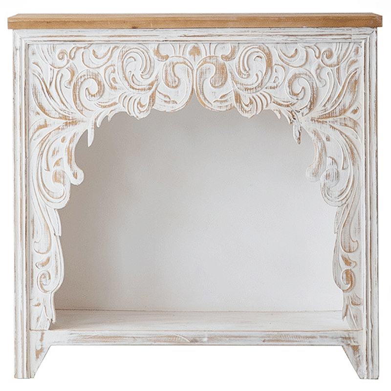 Консоль Indian Antique White Furniture Felicienne Console Древесина Белый Консоль Indian Antique White Furniture Felicienne Console Древесина Белый в Твери | Loft Concept