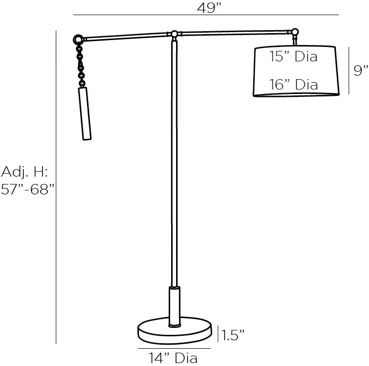 Торшер Arteriors NEWARK FLOOR LAMP Black Торшер Arteriors NEWARK FLOOR LAMP Black в Твери
