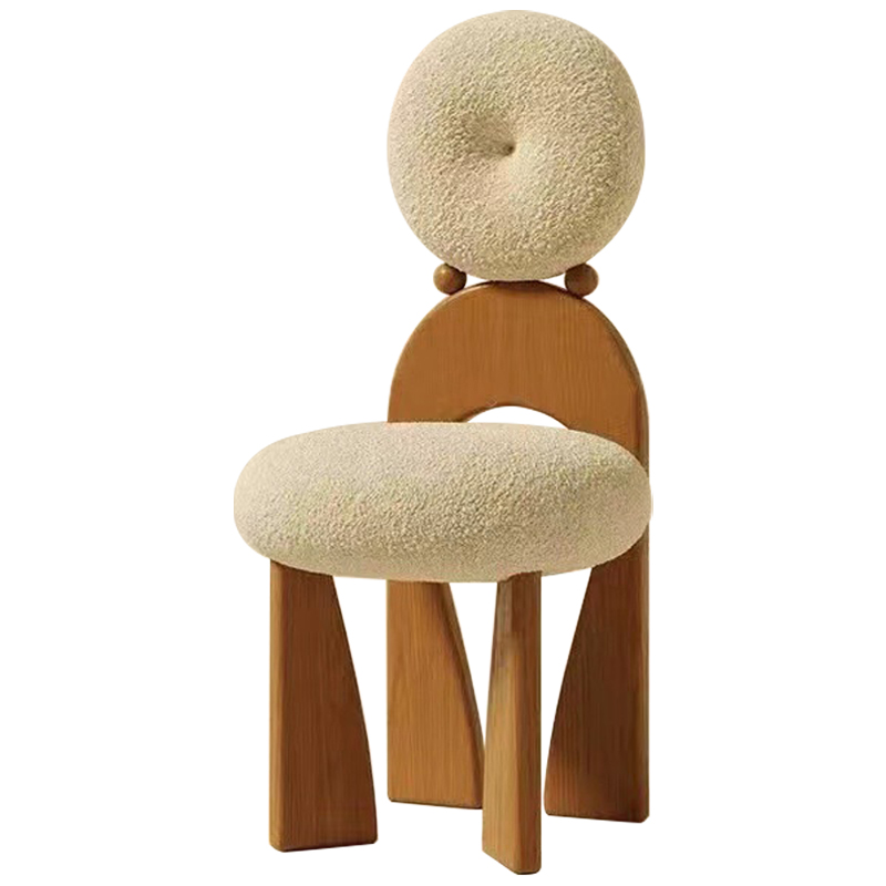 Стул Adem Boucle Wood Chair Молочный Древесина Стул Adem Boucle Wood Chair Молочный Древесина в Твери | Loft Concept