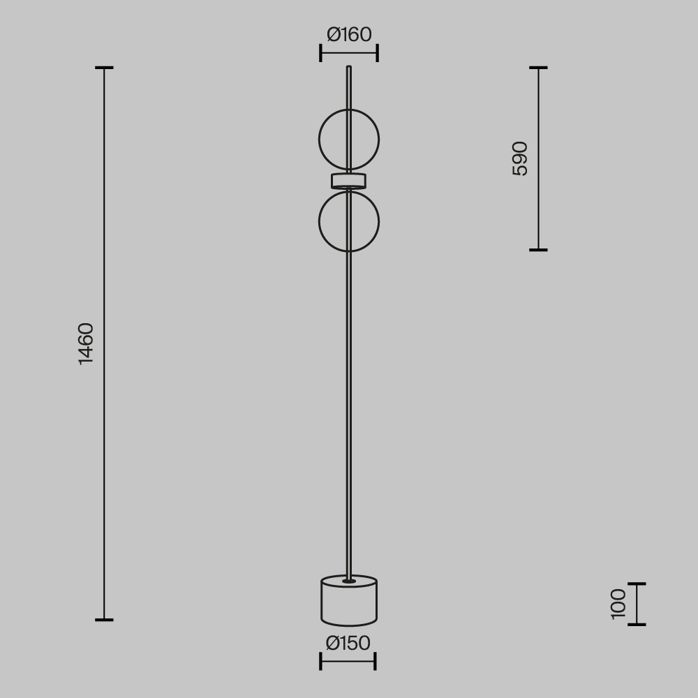 Напольный торшер светодионый Double Moon 3000К 15Вт в Твери